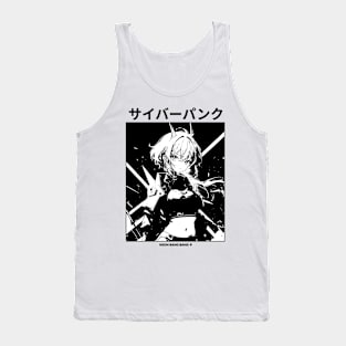 Cyberpunk Girl Manga Aesthetic Goth Grunge Japanese Streetwear - White Tank Top